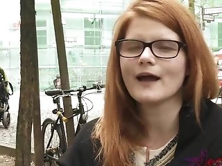 Red-haired Nubile In Glasses Talks About Porno
