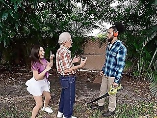 Whorish Nubile Fucks With The Gardener In Backyard Fantasy Rounds