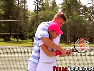 Sexy Tennis Lady Kathy Rose Is Having Crazy Outdoor Intercourse On The Tennis Court