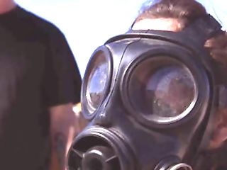 Latina With Pierced Puffies Wears Gas Mask In Dominance Scene